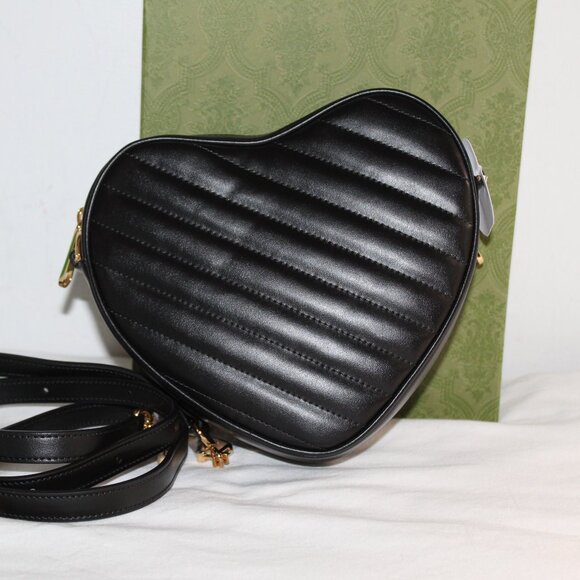 NWT Gucci Interlocking GG Leather Heart Diagonal Crossbody Shoulder Bag 751628 - Picture 4 of 10